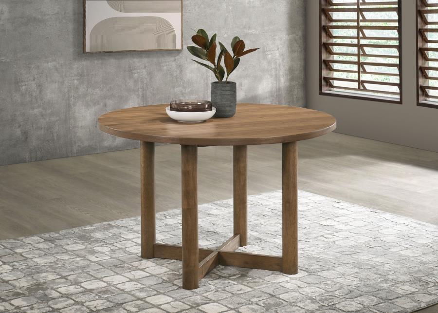 Crestmore - Round Wood Dining Table - Walnut Coaster Fine Furniture