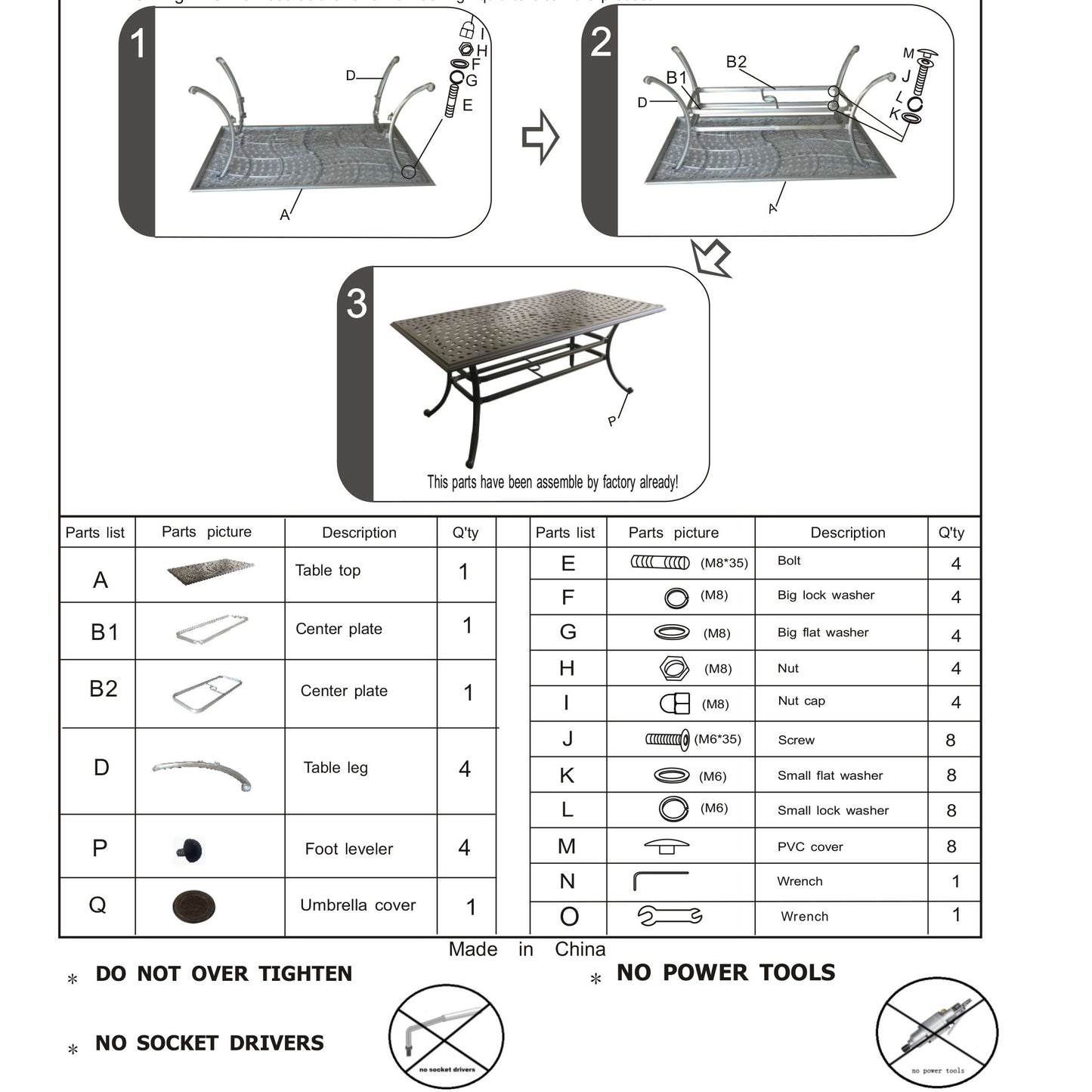 Rectangle Outdoor Dining Table