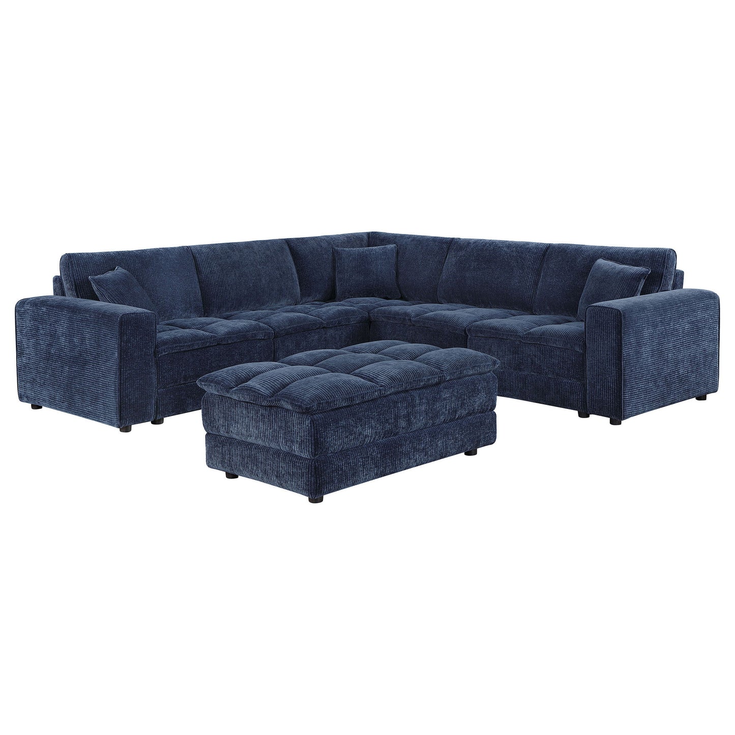 Azure - 6 Piece Upholstered Modular Sectional Sofa - Blue Furniture Max