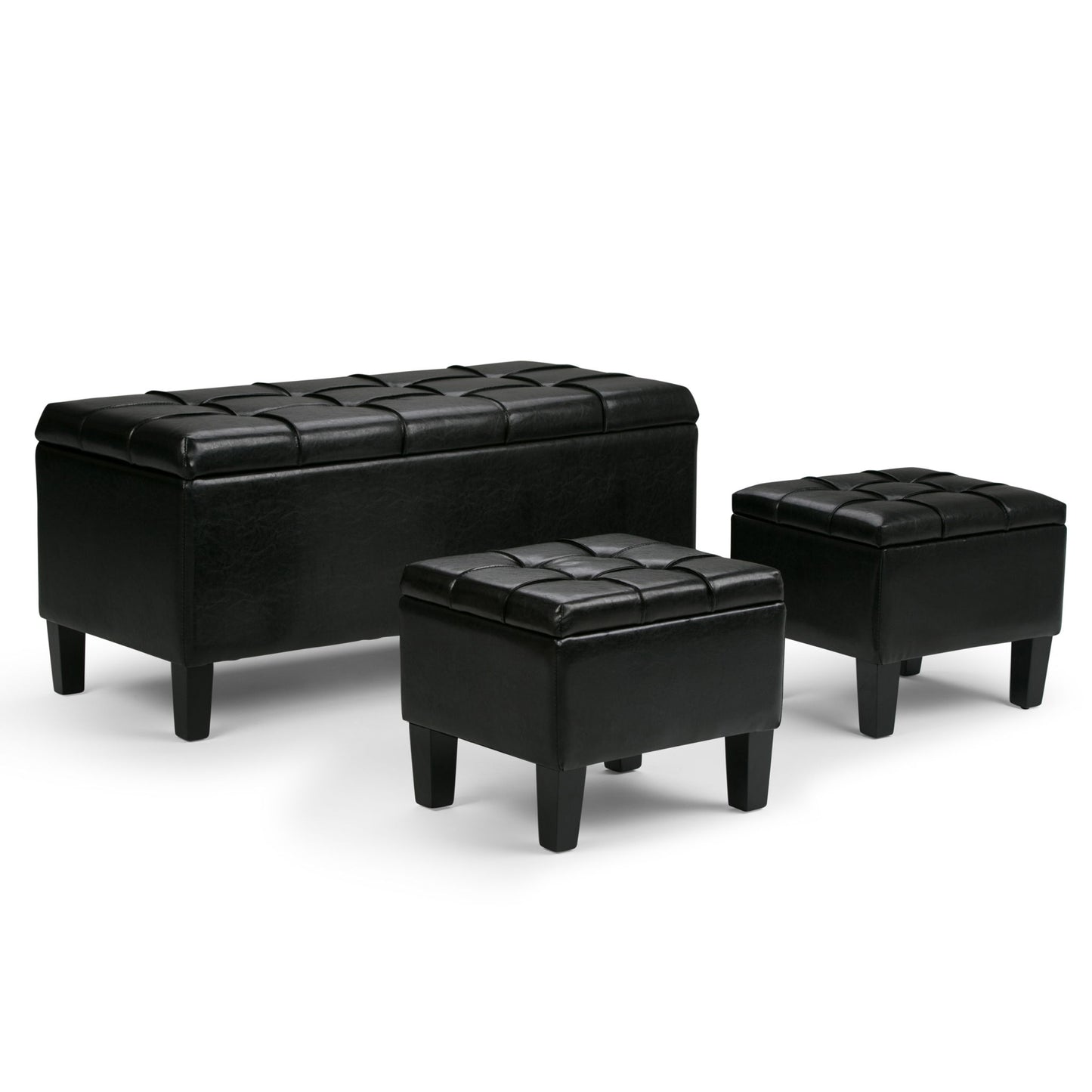 Dover - 3 Piece Storage Ottoman Contemporary Design Simpli-Home