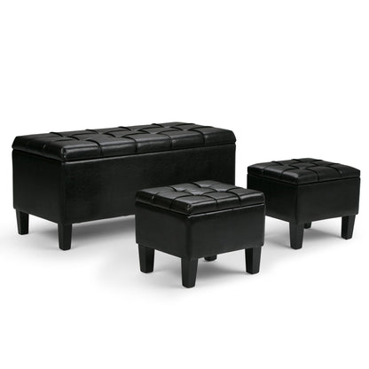 Dover - 3 Piece Storage Ottoman Contemporary Design Simpli-Home
