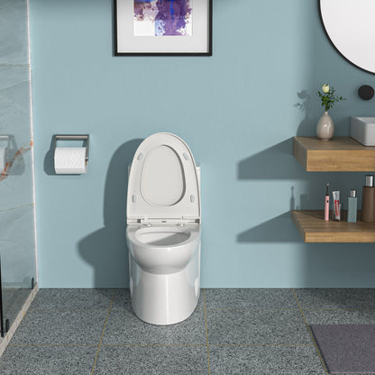 Modern 1 Piece Toilet With Dual Flush And Soft Closing Seat - White Daily Nest