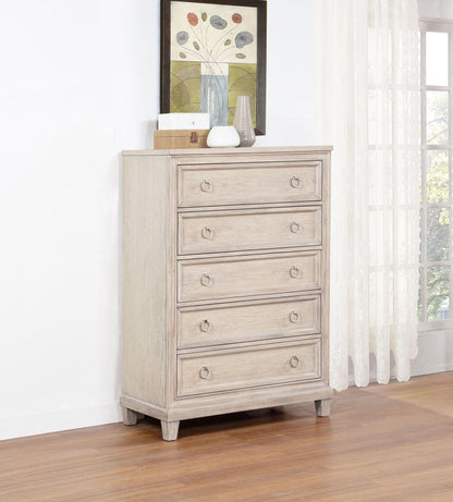 Pembroke - 5-Drawer Chest Of Drawers - Washed Oak Coaster Fine Furniture
