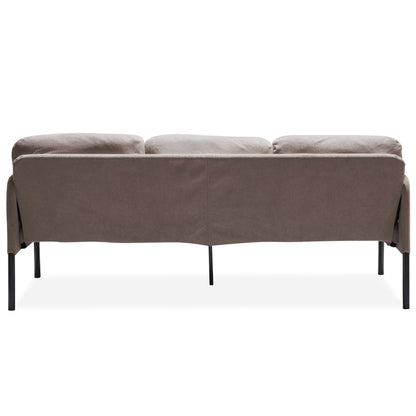 Modern L Shaped 3 Seater Sofa With Ottoman, Upholstered Couch For Small Spaces Home Essentials