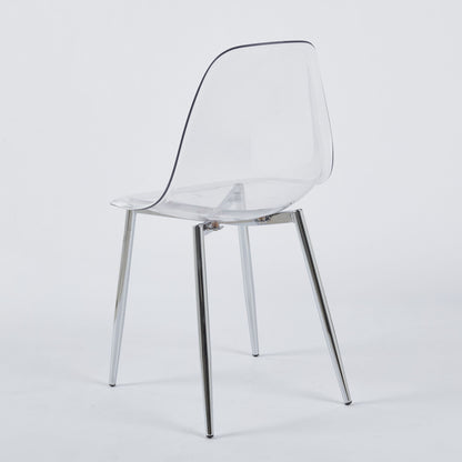 Transparent Plastic Seat Dining Chair (Set of 4) Home Essentials