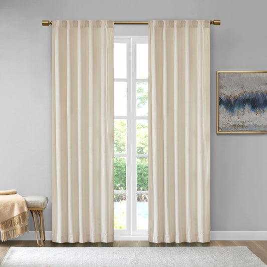 Colt - Room Darkening Rod Pocket/Back Tab Window Panel Pair - Ivory 510 Design