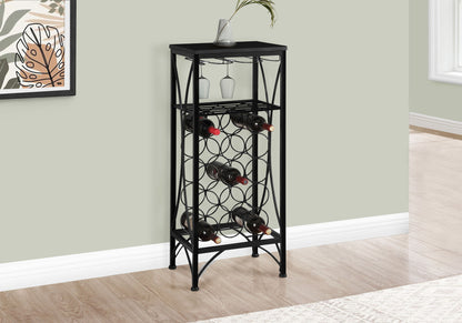 Home Bar, Wine Rack, Transitional - Black 8th Street