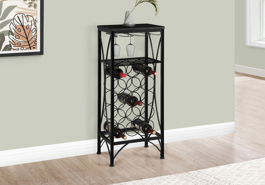 Home Bar, Wine Rack, Transitional - Black 8th Street
