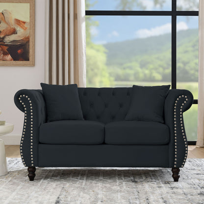 Chesterfield Sofa With Rolled Arms And Nailhead Trim Home Essentials