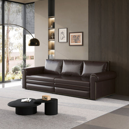 3 In 1 Convertible Sleeper Sofa With Nailhead Trim & Rolled Arm Home Essentials