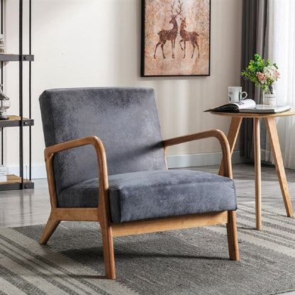 Classic Mid-Century Modern Accent Chairs, Open Framed Armchair With Cushioning US Pride