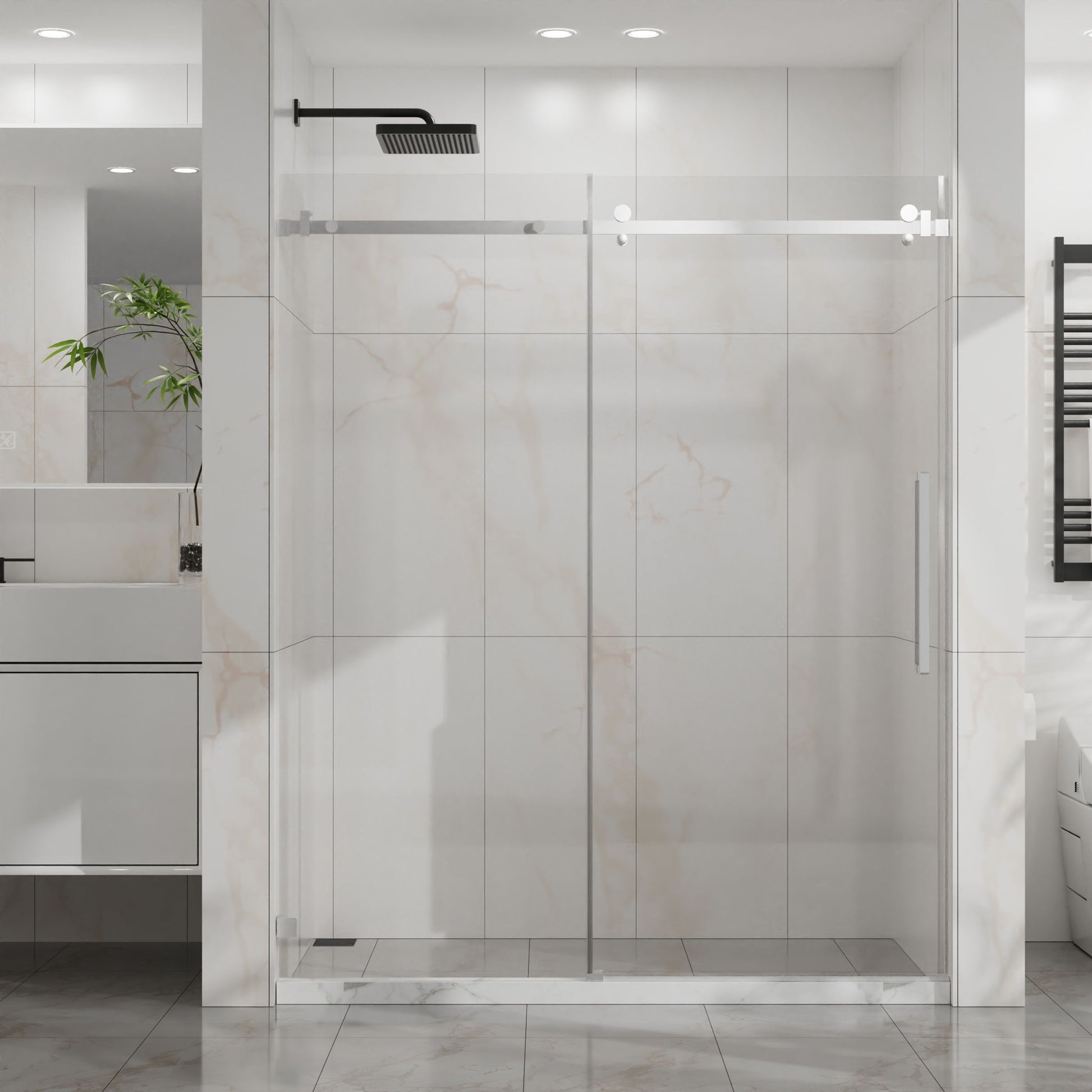Frameless Tub Sliding Shower Door With Easy Clean Coating Daily Nest