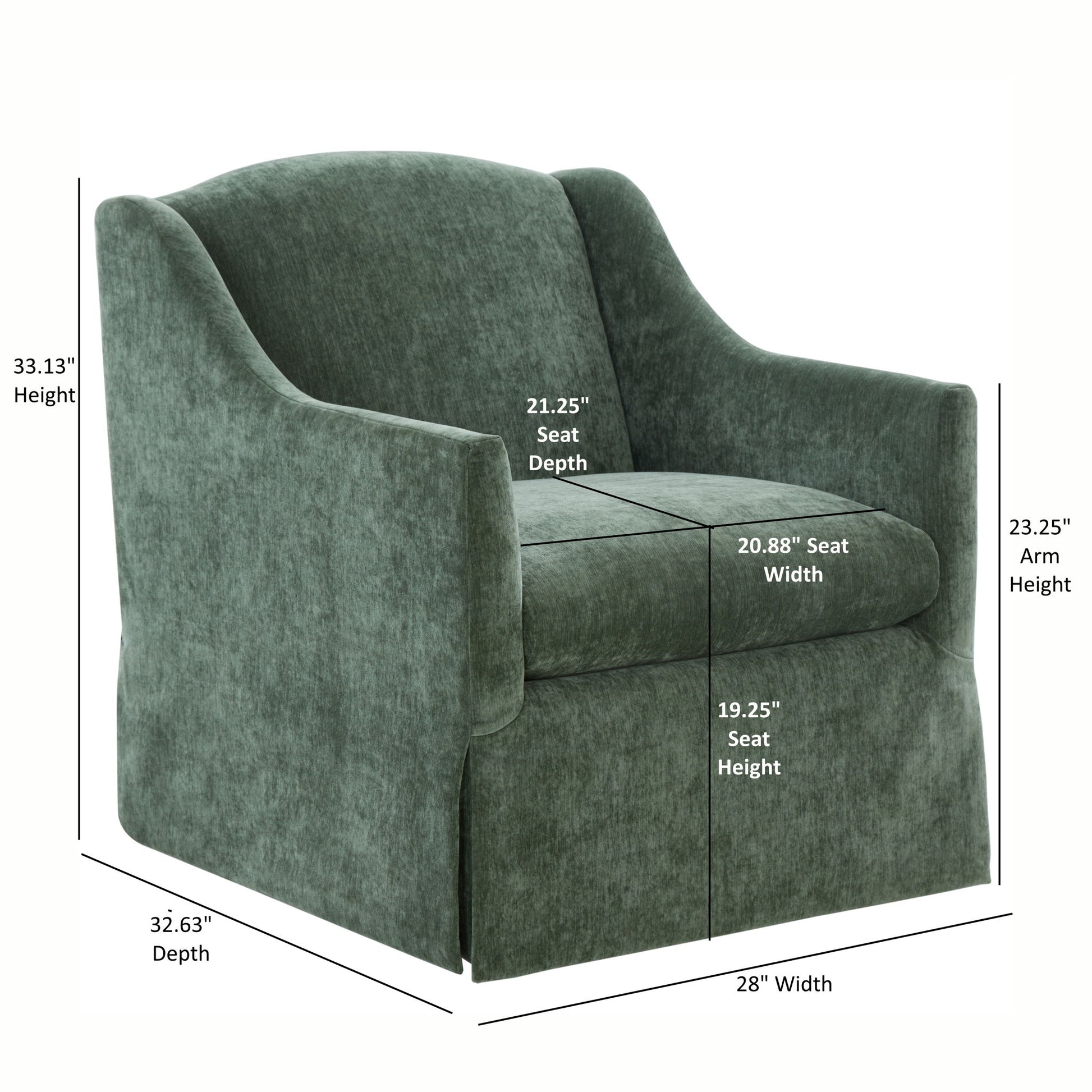 Luisa - Skirted Swivel Accent Chair Ridgecrest Home
