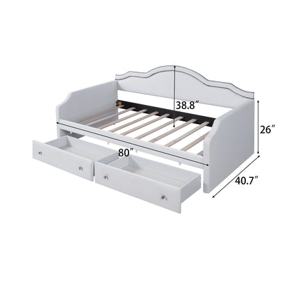 Upholstered Daybed With LED Lights And 2 Drawersme Dreamland