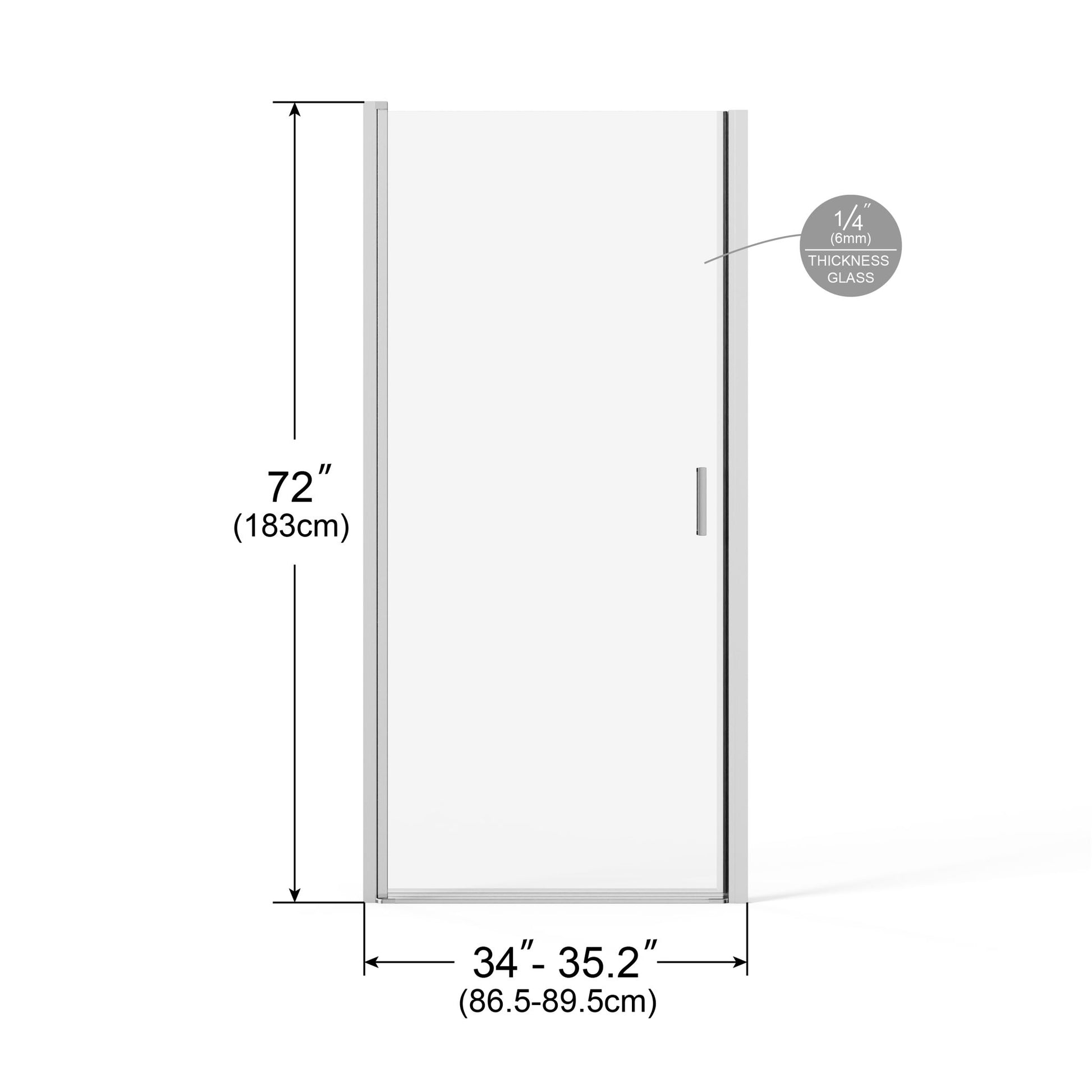 Pivot Shower Door, Tempered Glass, Semi Frameless Daily Nest