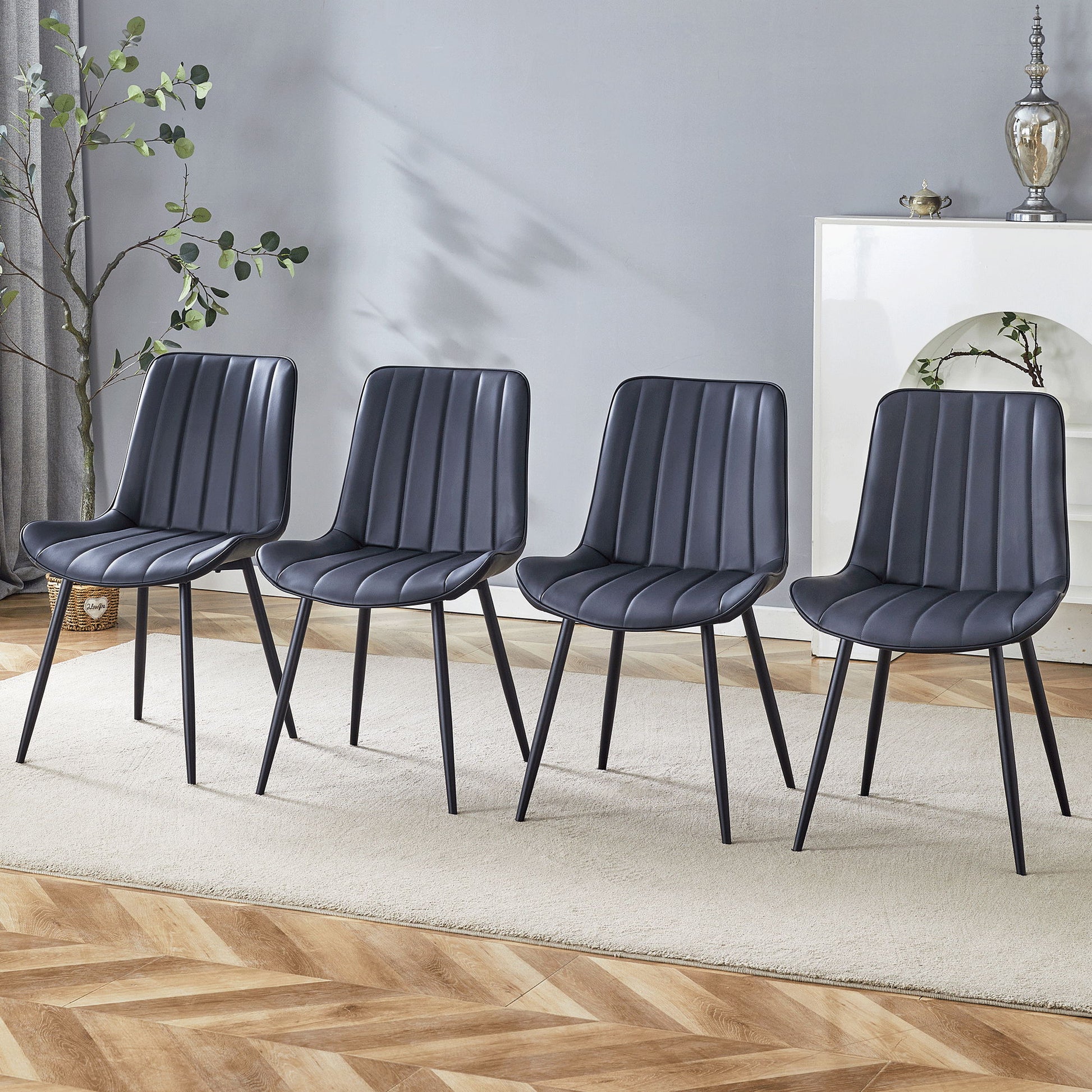 Modern Style Extended Seat Cushion Dining Chair Set Home Essentials