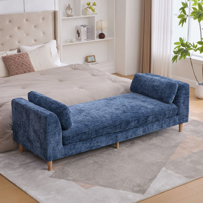 Modern Upholstered End Of Bed Bench With Armrests Home Essentials