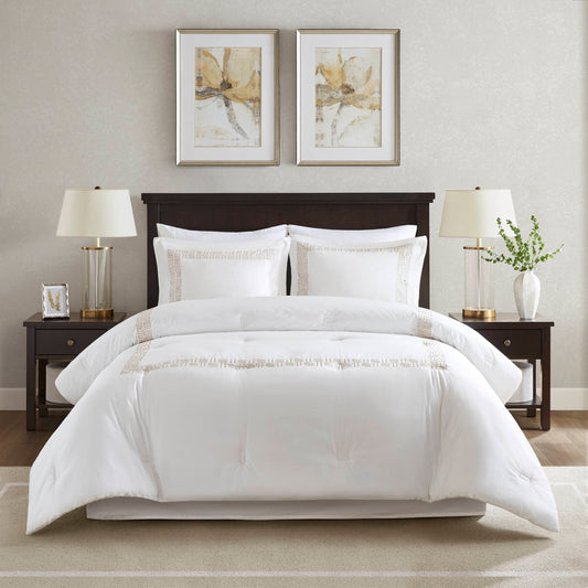 Nile - 4 Piece California King Sateen With Embroidery Oversized Comforter Set - Multi Harbor House Blue