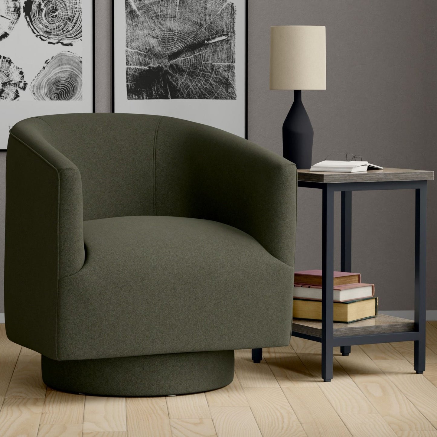 Accent Chair With Swivel Function Emerald Home