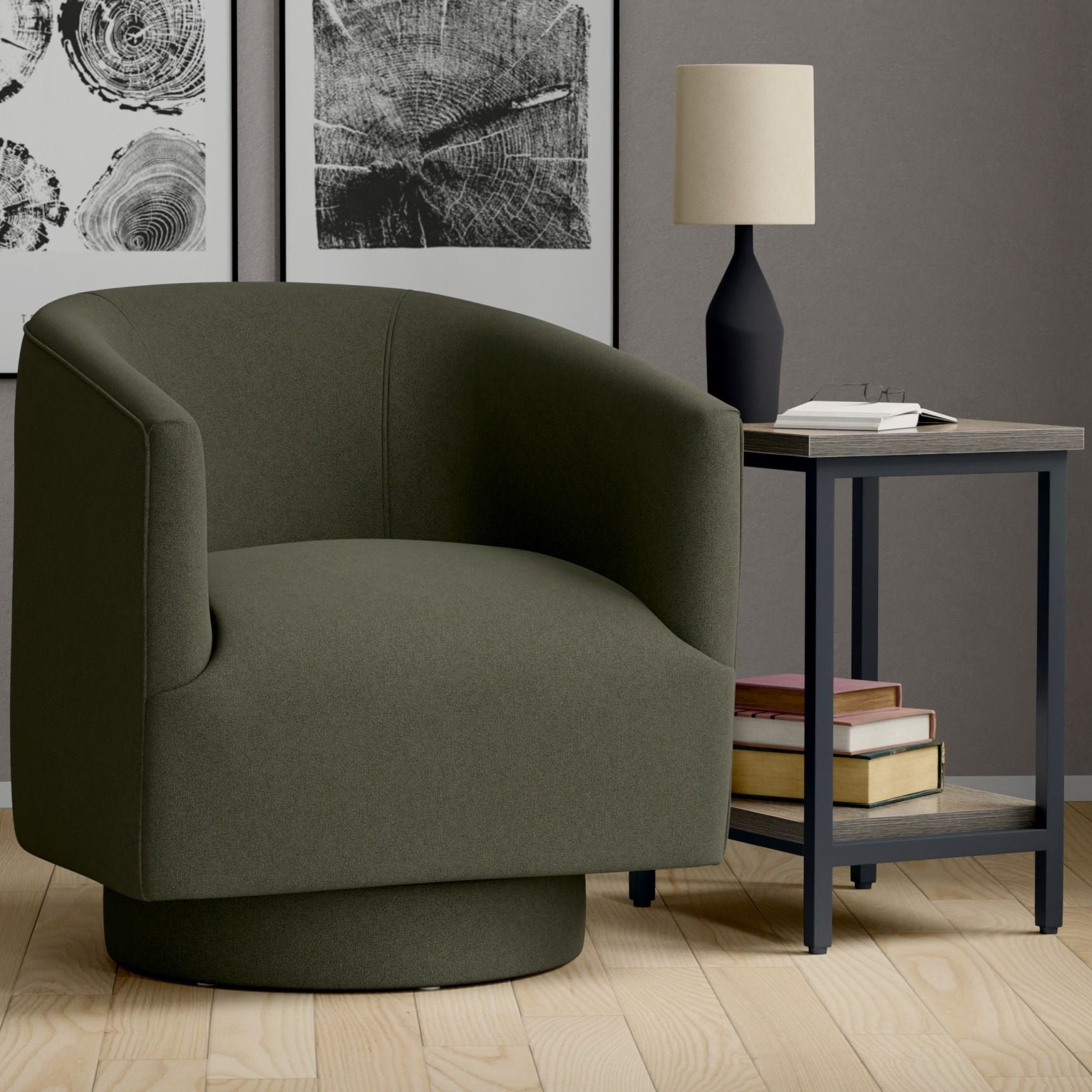 Accent Chair With Swivel Function Emerald Home