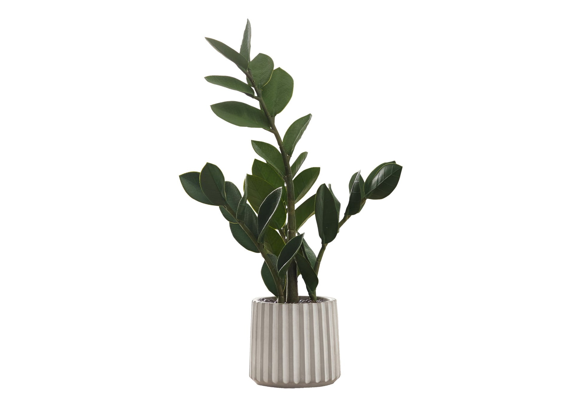 20" Tall, Artificial Plant, Zz, Indoor, Faux, Fake, Table, Greenery, Potted, Real Touch, Decorative - Green / Gray 8th Street