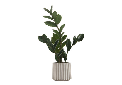 20" Tall, Artificial Plant, Zz, Indoor, Faux, Fake, Table, Greenery, Potted, Real Touch, Decorative - Green / Gray 8th Street