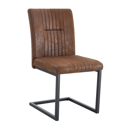 Ergonomic Technology Fabric Dining Chairs With Black Metal Legs, Comfortably Simple Design, (Set of 4) - Brown Home Essentials