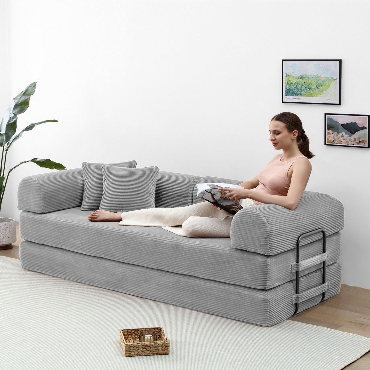 Convertible Foldable Floor Sofa Bed For Living Room Home Essentials