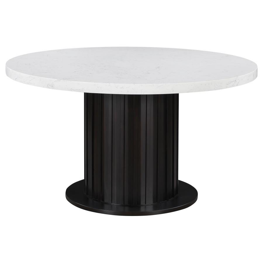 Sherry - Round Marble Top Dining Table Set CoasterEssence