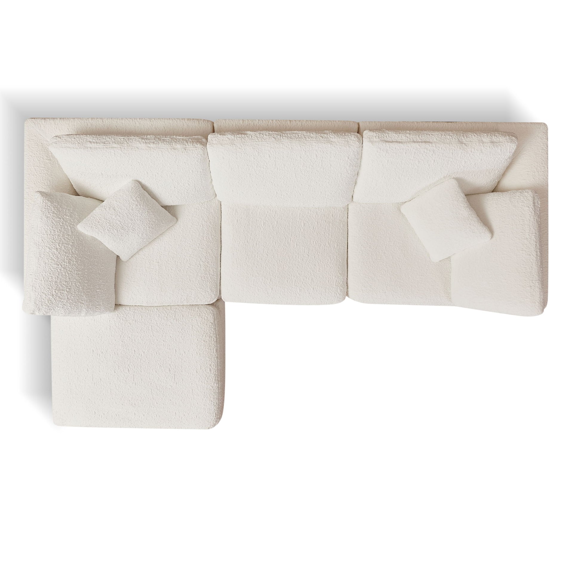 Cloud Sectional Couch, Convertible With Ottoman, 3 Seater Modular Design Home Essentials