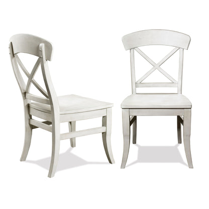 Harola - Cross-Back Dining Side Chairs In (Set of 2) - Smoky White Home Essentials
