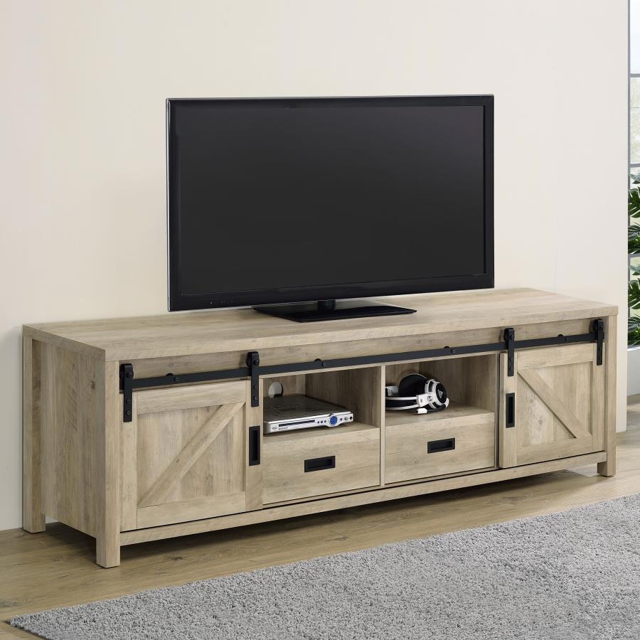 Madra - 2-Door Engineered Wood TV Stand CoasterEssence