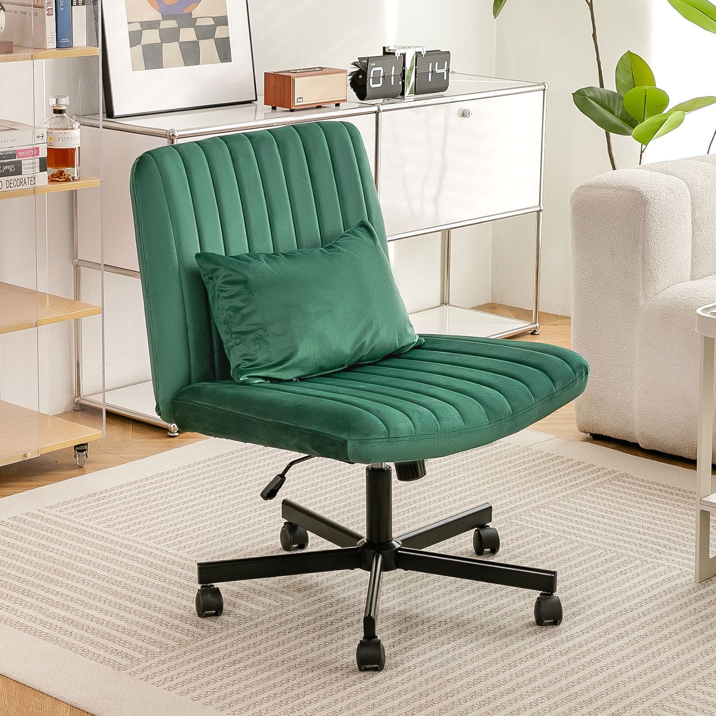 Criss Cross Office Chair With Adjustable Height, Ergonomic Design Home Essentials