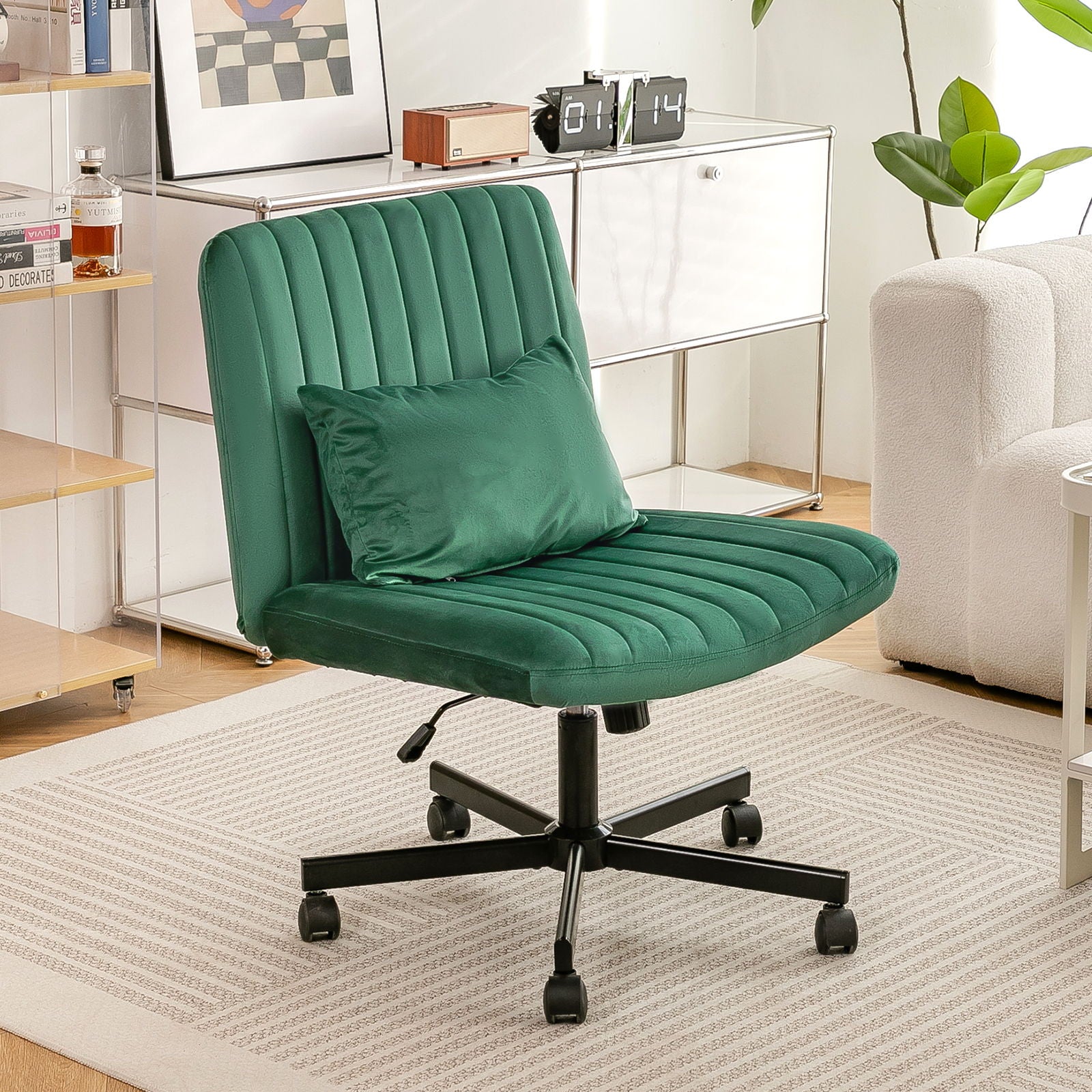 Criss Cross Office Chair With Adjustable Height, Ergonomic Design Home Essentials