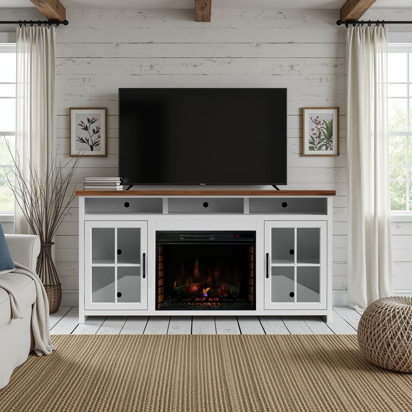 Hampton - Fireplace TV Stand Console