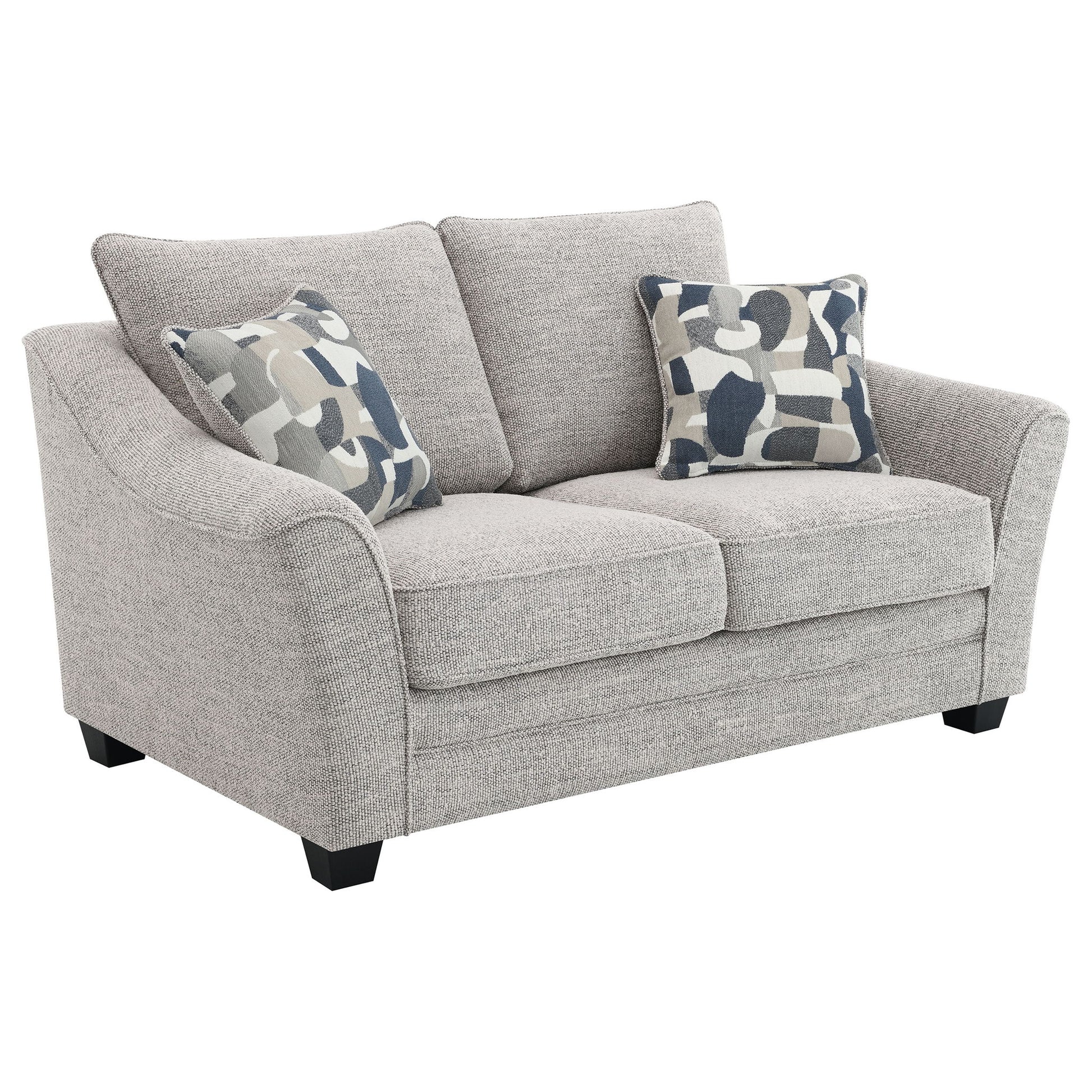 Lido - Upholstered Loveseat With Tapering Block Legs - Light Gray Furniture Max
