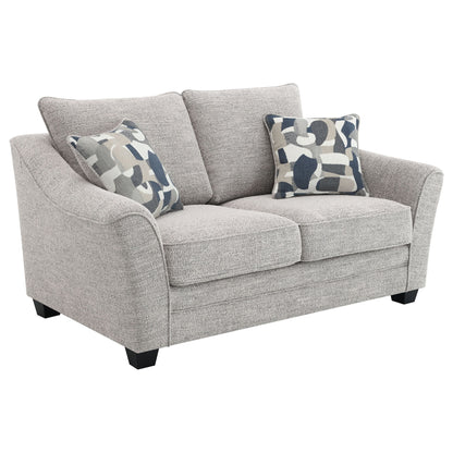 Lido - Upholstered Loveseat With Tapering Block Legs - Light Gray Furniture Max