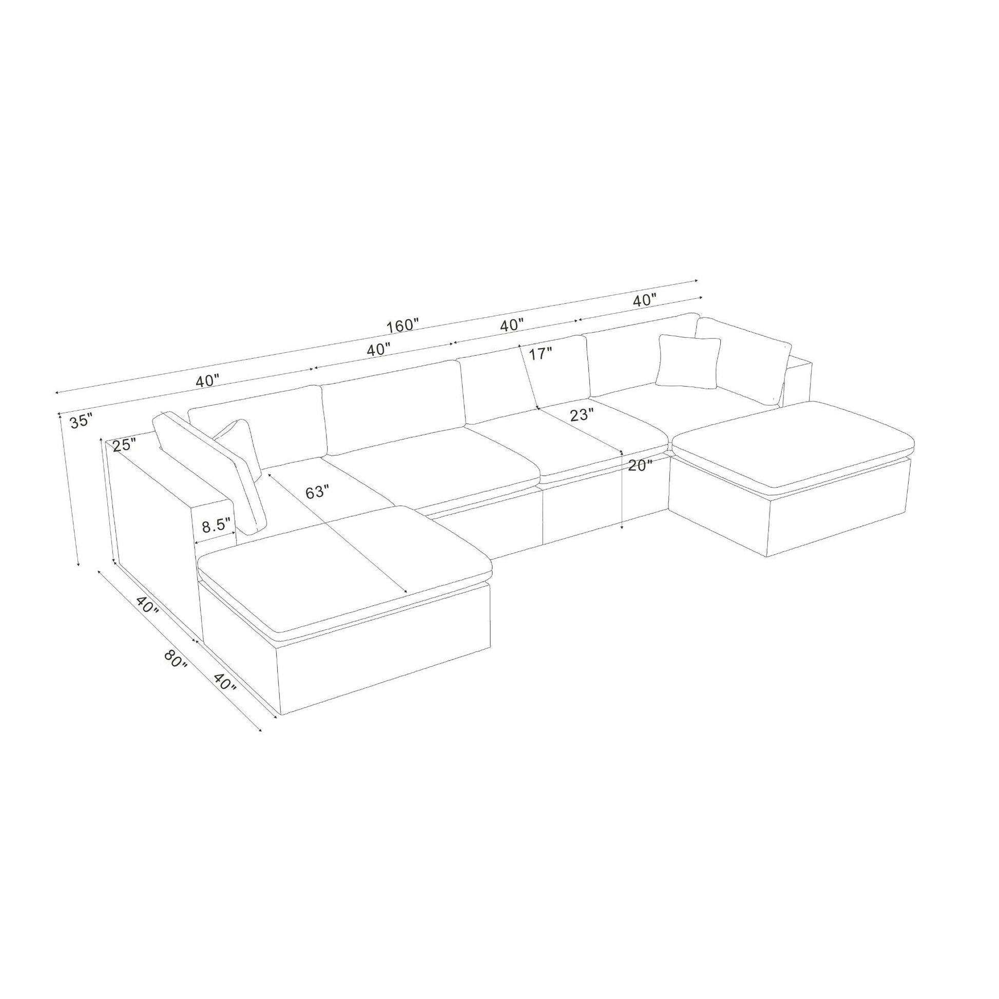 Custom Configuration Modular Sectional With Toss Pillows Home Essentials