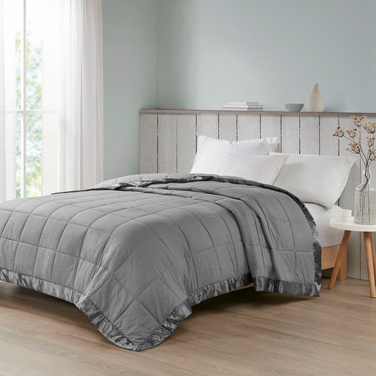 Cambria - King Premium Oversized Hypoallergenic Down Alternative Blanket With 3M Moisture Treatment - Charcoal Madison Park