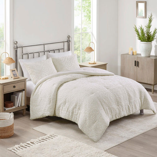 Orly - 3 Piece Tufted Woven Comforter Set - Ivory