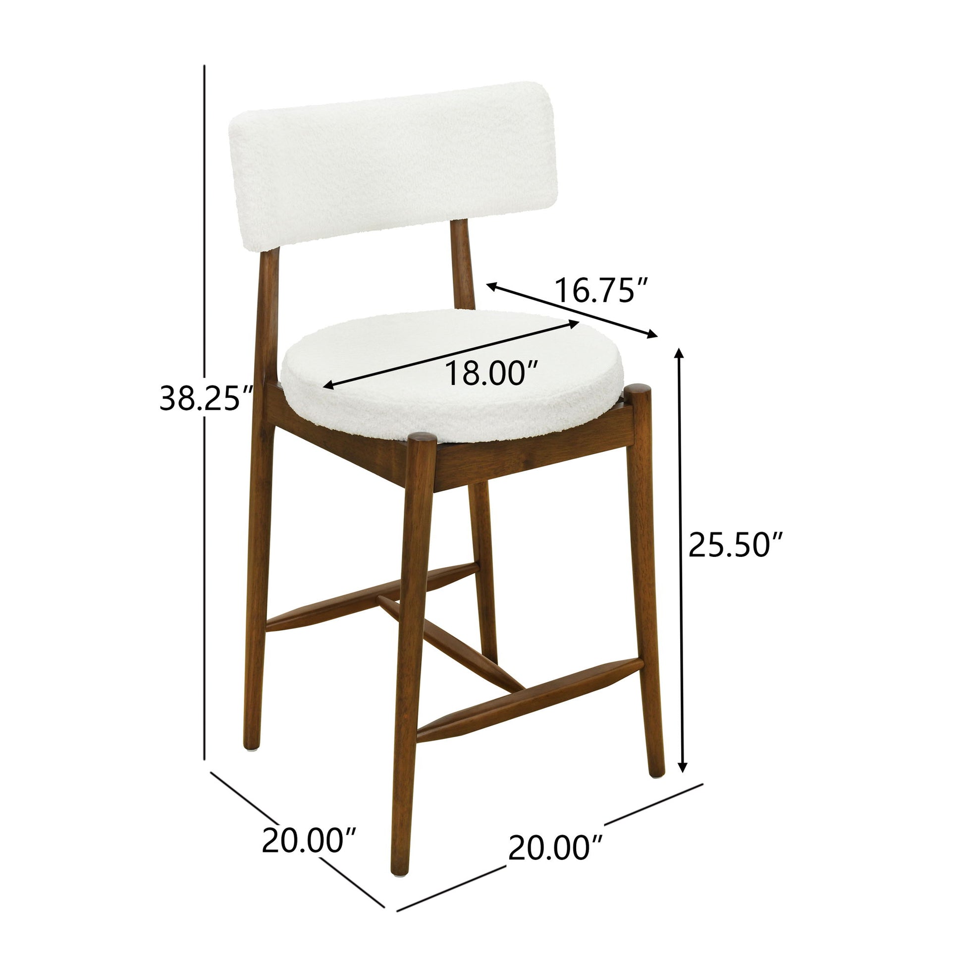 Mid Century Modern Counter Stools, Fabric Upholstered Chairs Noble House