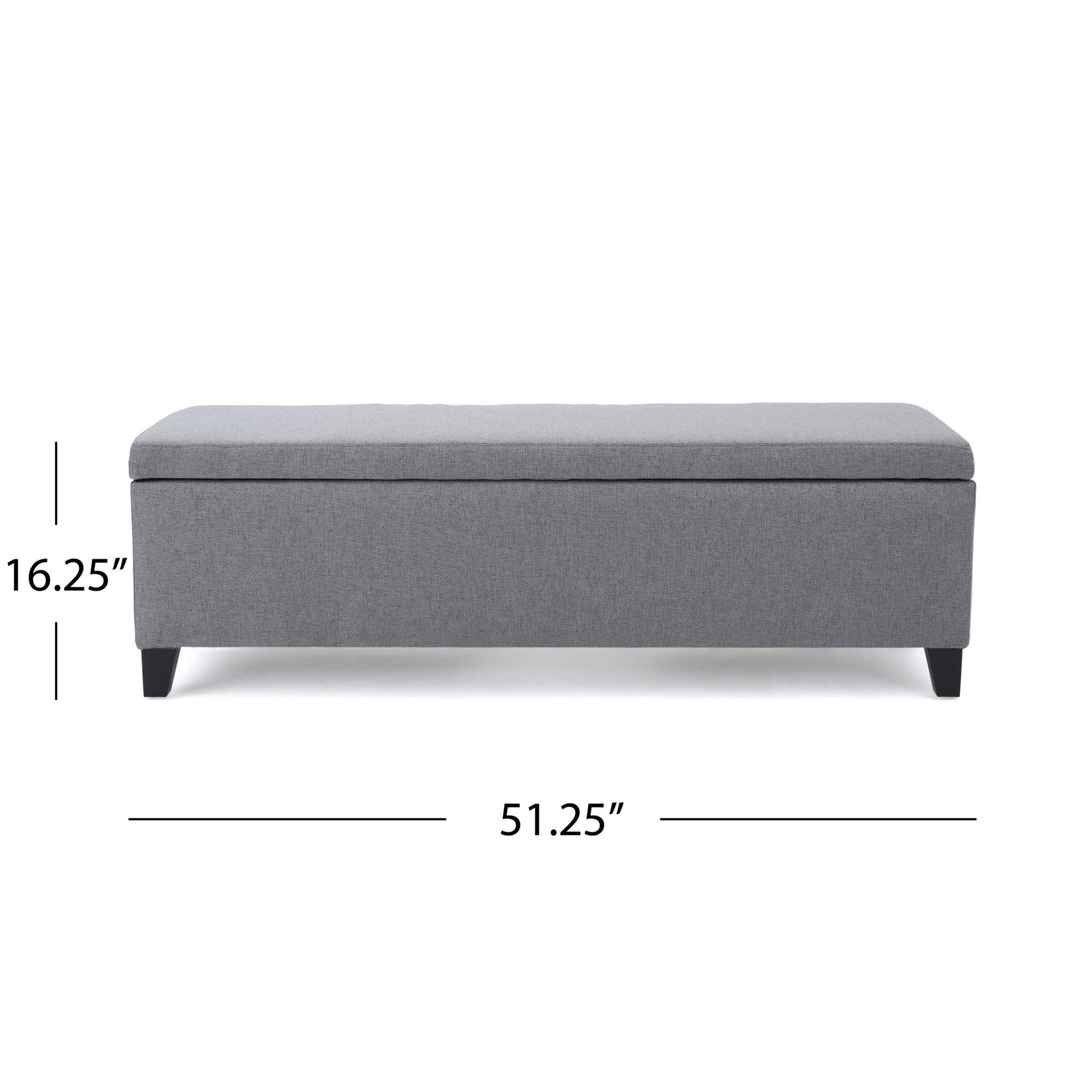 Contemporary Storage Ottoman Bench With Polyester Upholstery Noble House