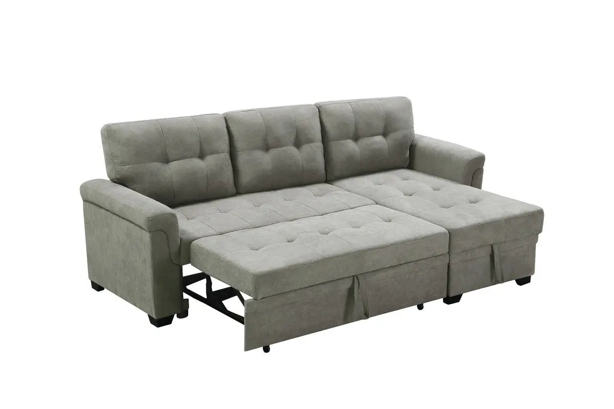 Lucca - Linen Reversible Sleeper Sectional Sofa With Storage Chaise Lilola Home