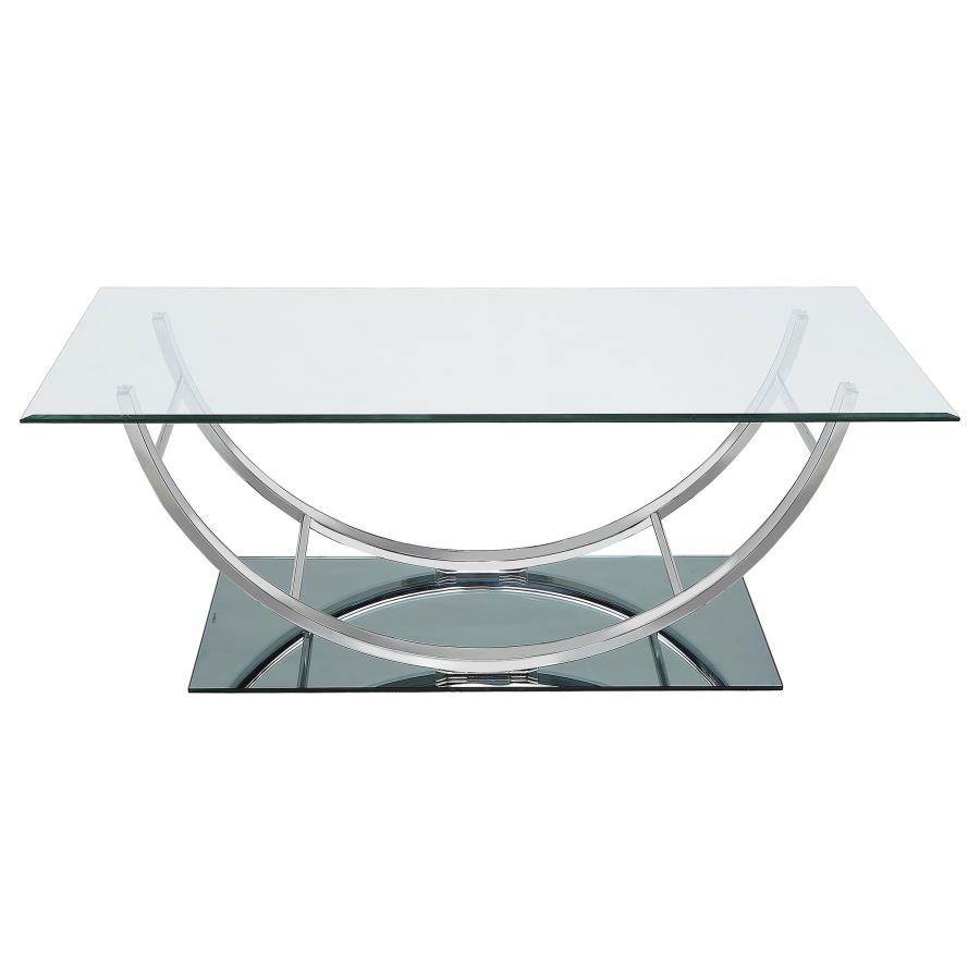 Danville - Rectangular U-Shaped Glass Top Table CoasterEssence