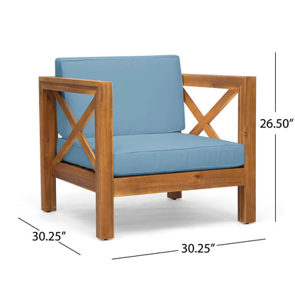 Brava - Mid - Century Modern Club Chair With Water Resistant Cushions Noble House