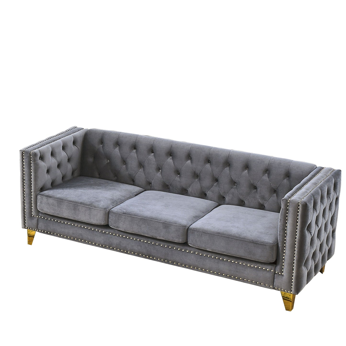Modern Sofa With Button Tufting, Upholstered Couch For Living Room Home Essentials