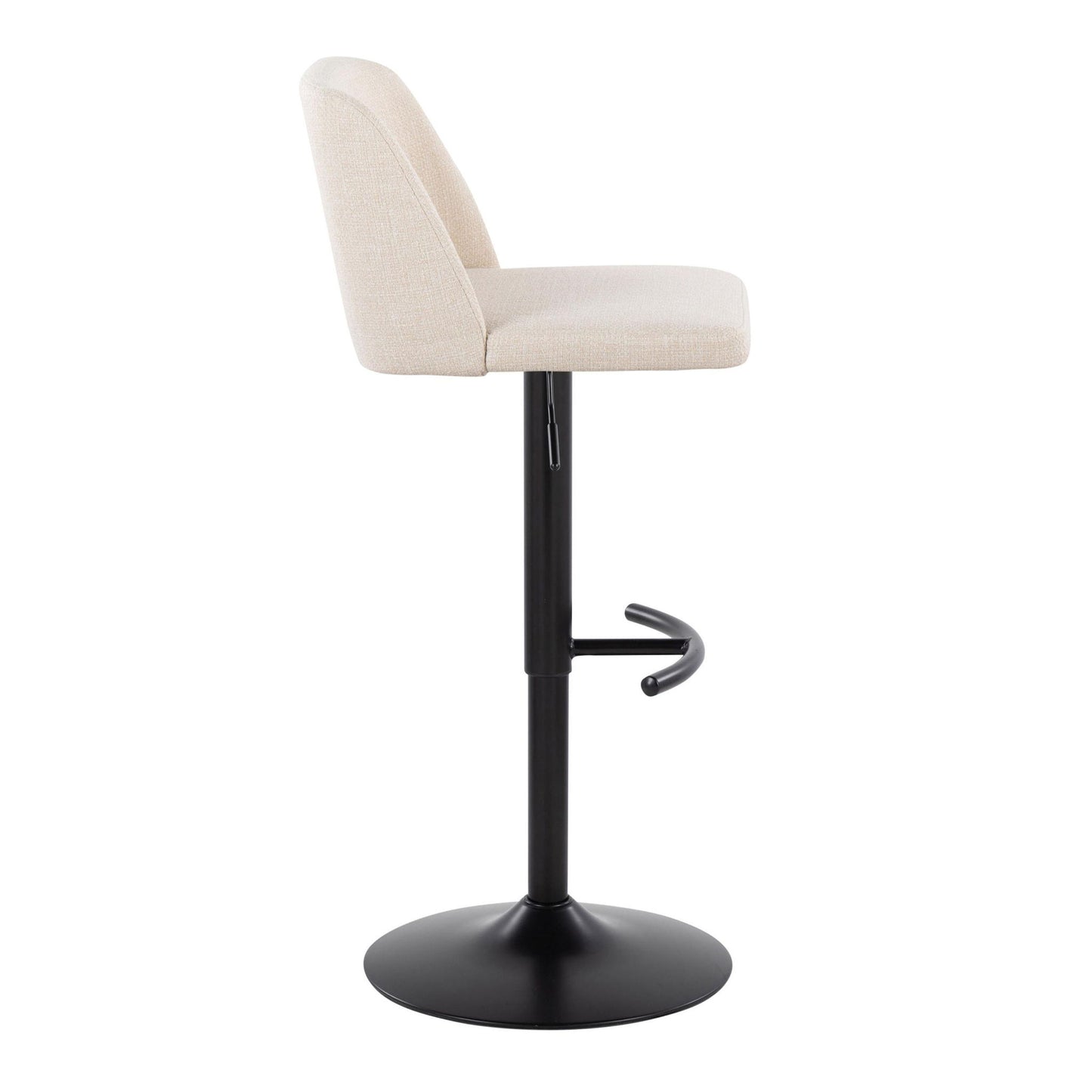 Toriano - Contemporary Adjustable Bar Stool With Rounded T Footrest (Set of 2) Lumi Source