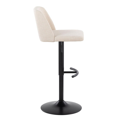 Toriano - Contemporary Adjustable Bar Stool With Rounded T Footrest (Set of 2) Lumi Source
