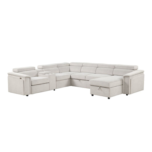 Harvey - Power Recliner Sectional Sleeper - Beige Matrix Furniture Group