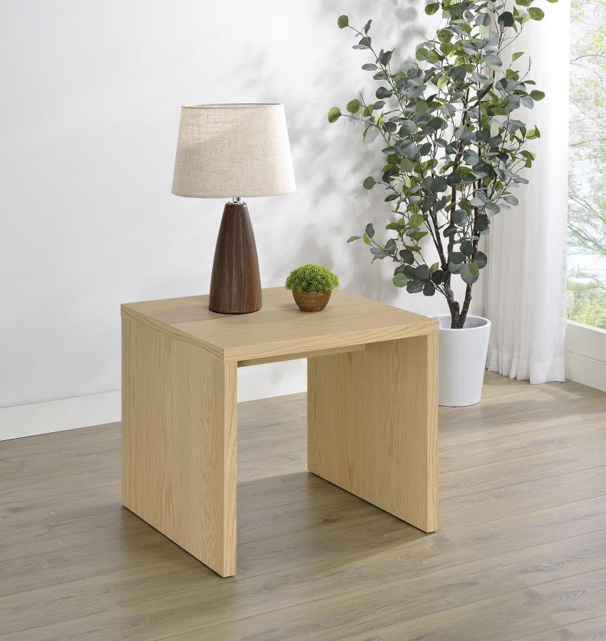 Canoga - Engineered Wood Accent Side End Table - Light Oak Coaster Fine Furniture